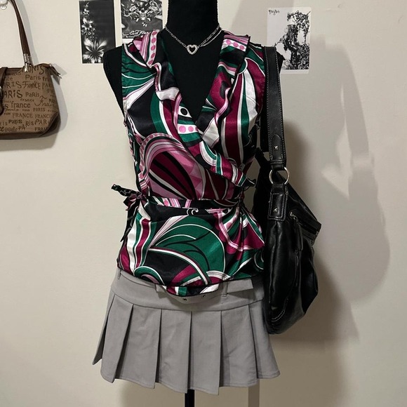 Takara y2k made in USA top‎ with retro pattern - Picture 1 of 3